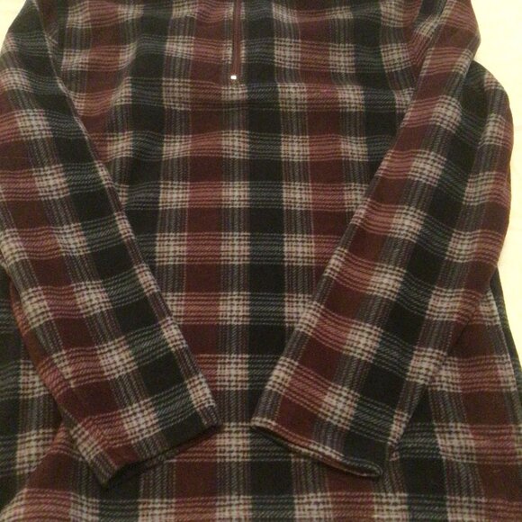 Fleece Top Burgundy Paid With Zip Collar Men Size XL - Picture 5 of 5